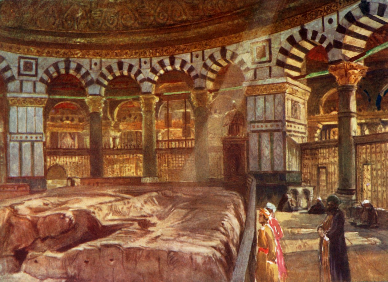 La Roca Sagrada bajo la Cúpula de la Roca, 1902 de John Fulleylove