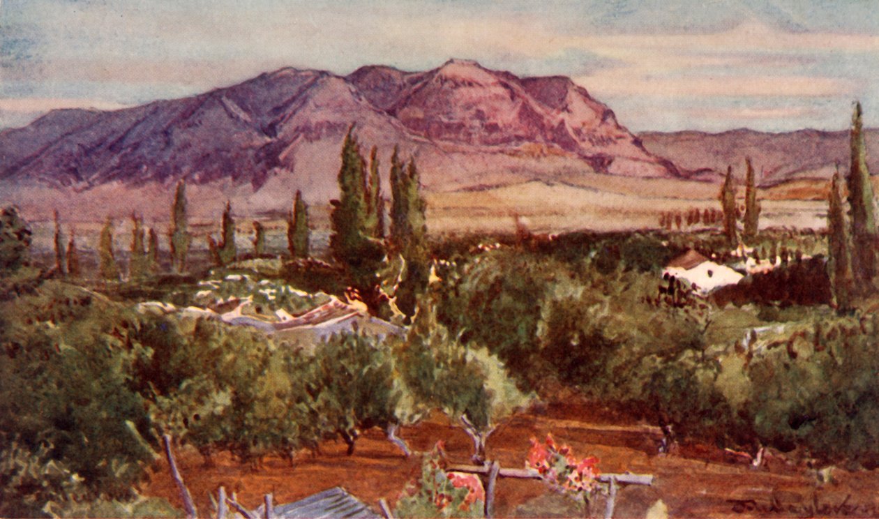 El Monte de la Tentación desde Jericó, 1902 de John Fulleylove