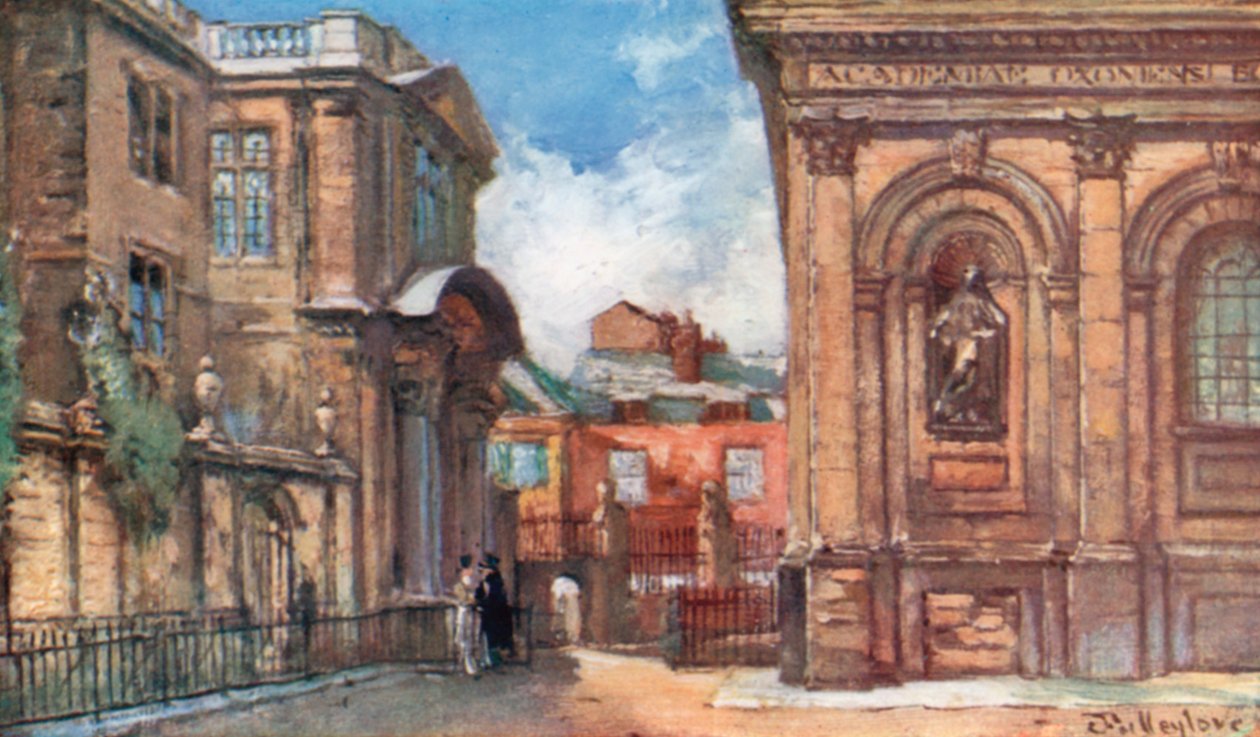 The Old Ashmolean Museum and Sheldonian Theatre (litografía en color) de John Fulleylove