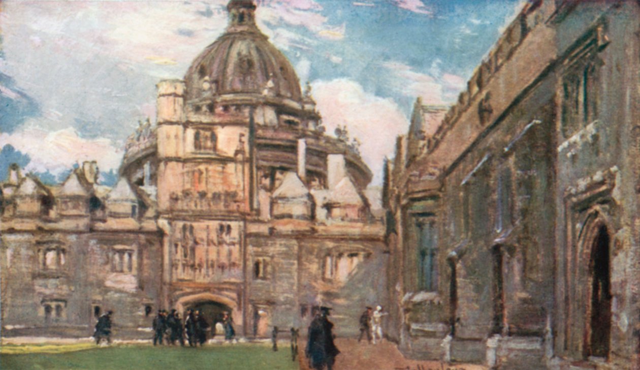 La Biblioteca Radcliffe, o Cámara Bodleiana, desde el cuadrilátero del Brasenose College (litografía en color) de John Fulleylove