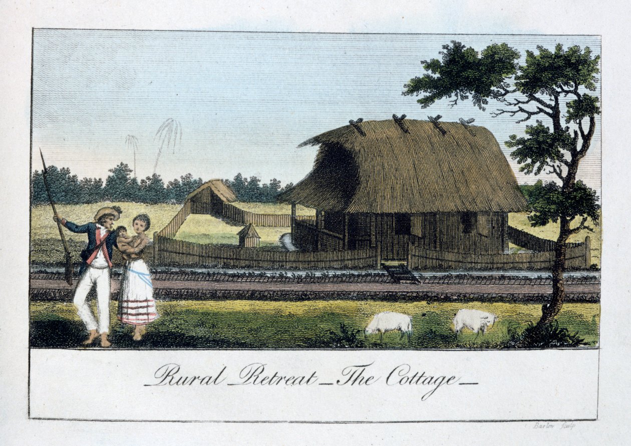Retiro rural, La cabaña, 1813 de John Gabriel Stedman
