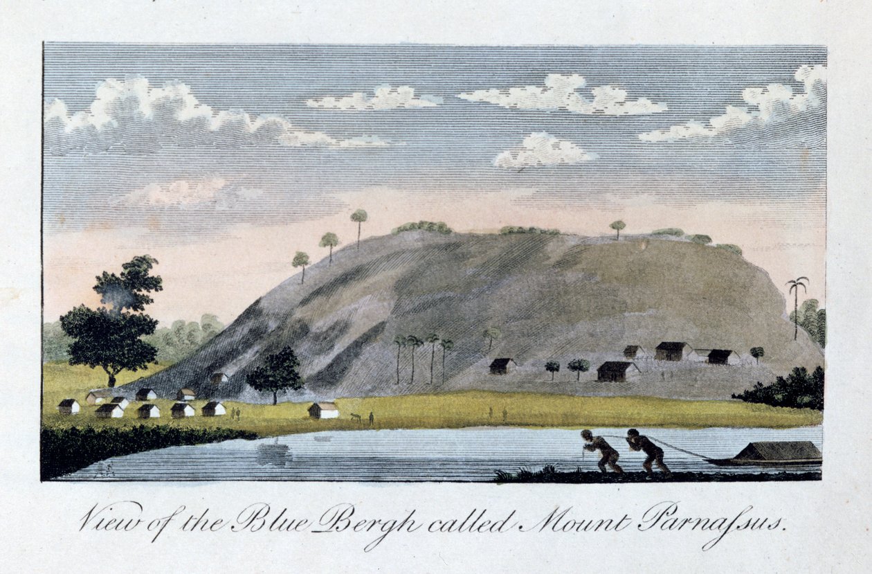 Vista del Blue Bergh llamado, Monte Parnaso, 1813 de John Gabriel Stedman