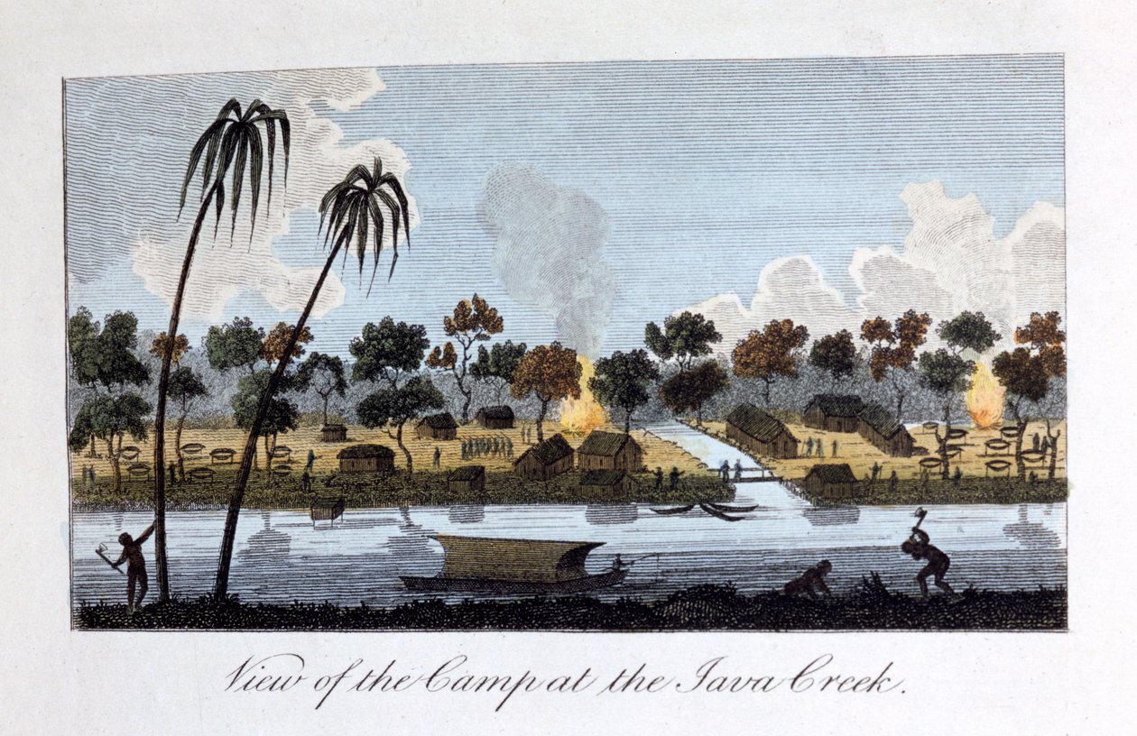 Vista del Campamento en el Arroyo Java, 1813 de John Gabriel Stedman