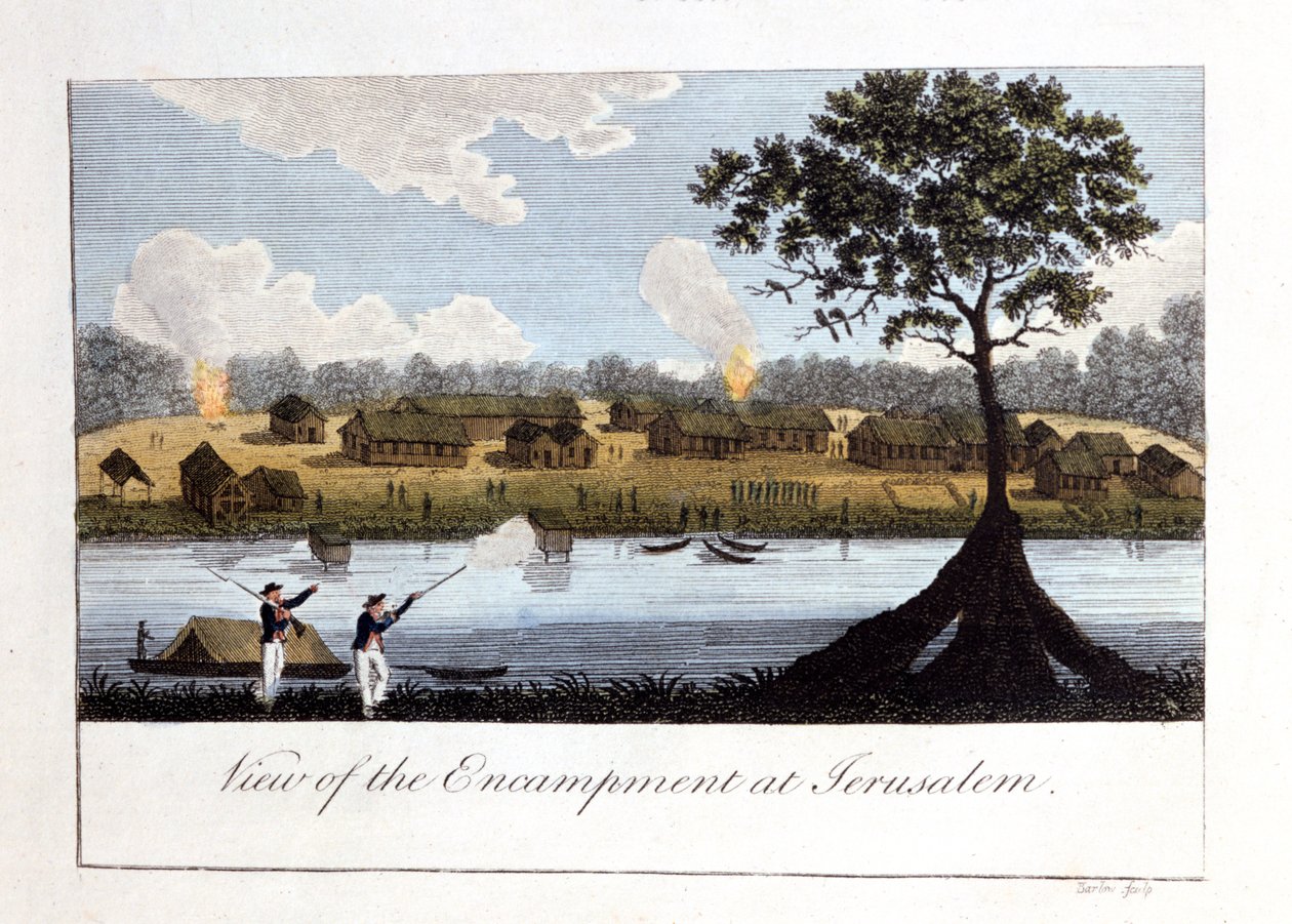Vista del campamento en Jerusalén de John Gabriel Stedman