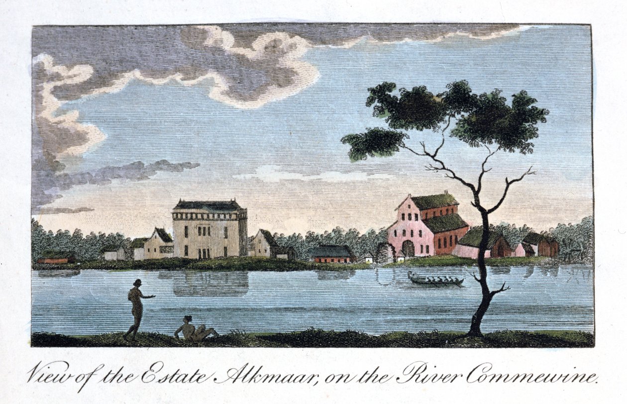 Vista de la finca Alkmaar, en el río Commewine, 1813 de John Gabriel Stedman