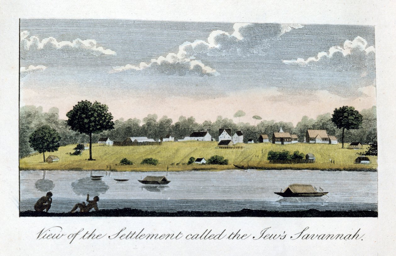 Vista del asentamiento llamado la Sabana de los Judíos, 1813 de John Gabriel Stedman