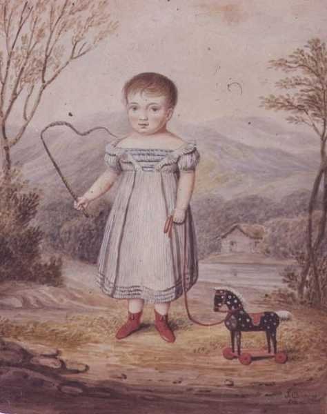 Niña con un caballo de juguete de John Gadsby Chapman