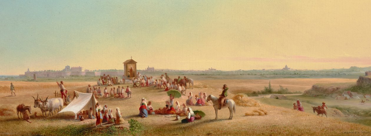 Oficio de misa en la Campagna 1878 (Óleo sobre tabla) de John Gadsby Chapman
