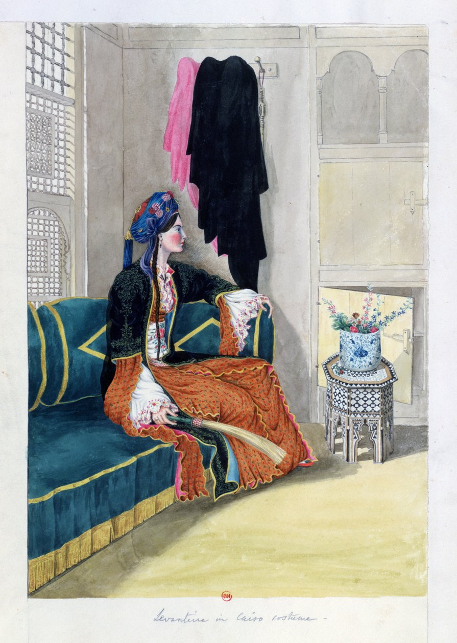 Levantina con traje de El Cairo (acuarela) de John Gardner Wilkinson