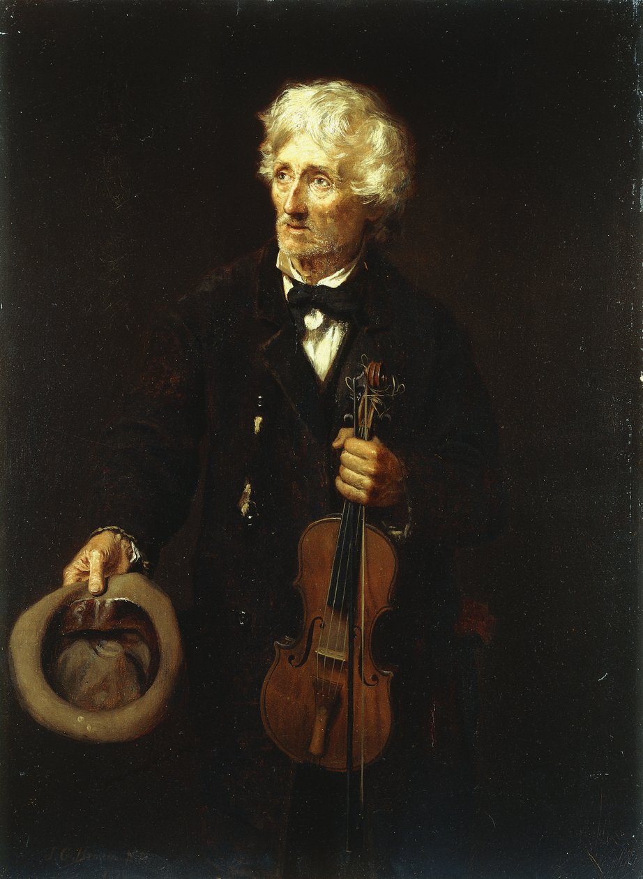 Hombre con violín, 1879 de John George Brown