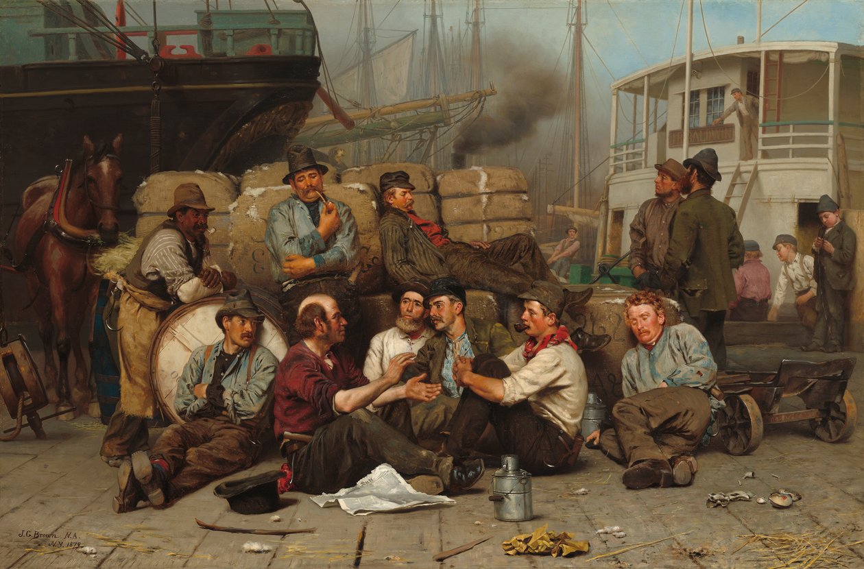 El Mediodía de los Estibadores, 1879 de John George Brown