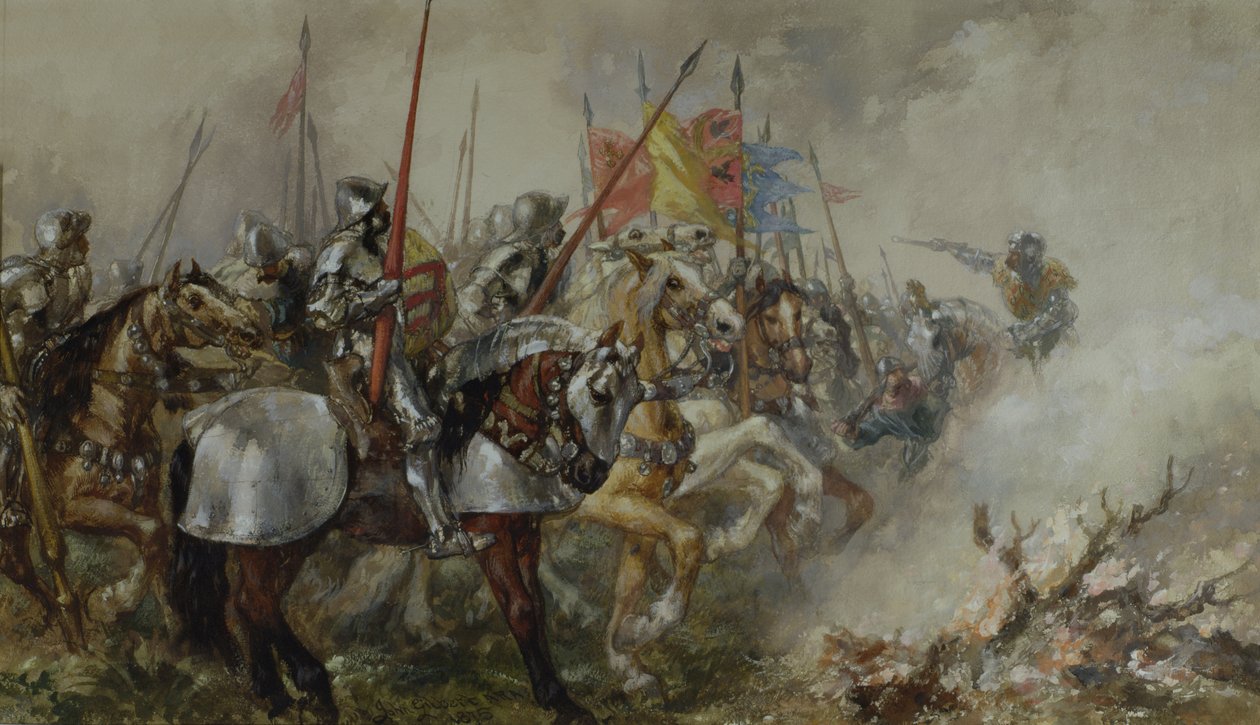 El rey Enrique V en la batalla de Agincourt, 1415 de John Gilbert