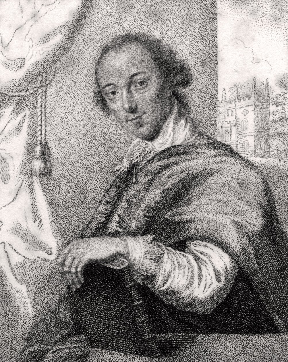 Horace Walpole, grabado por Bocquet, de 