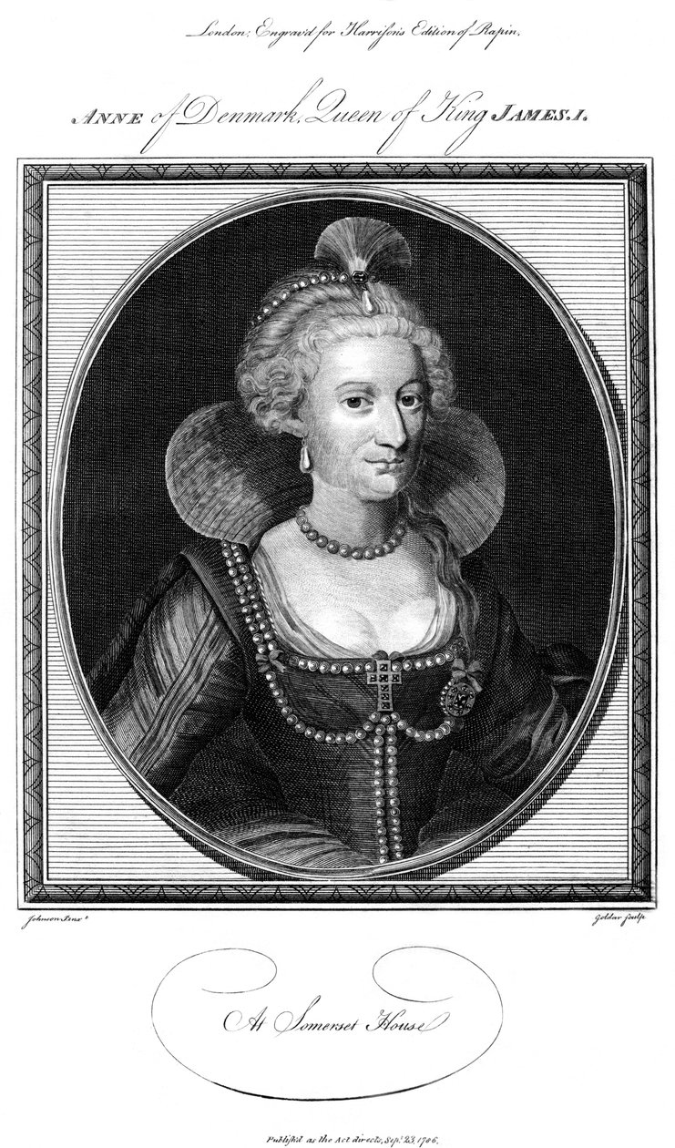 Ana de Dinamarca 1574-1619, reina consorte del Rey Jacobo I, 1786 de John Goldar
