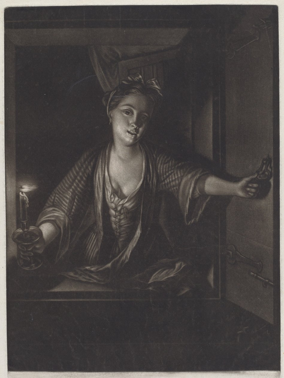 Niña con una Vela de John Greenwood after Nicolaas Verkolje