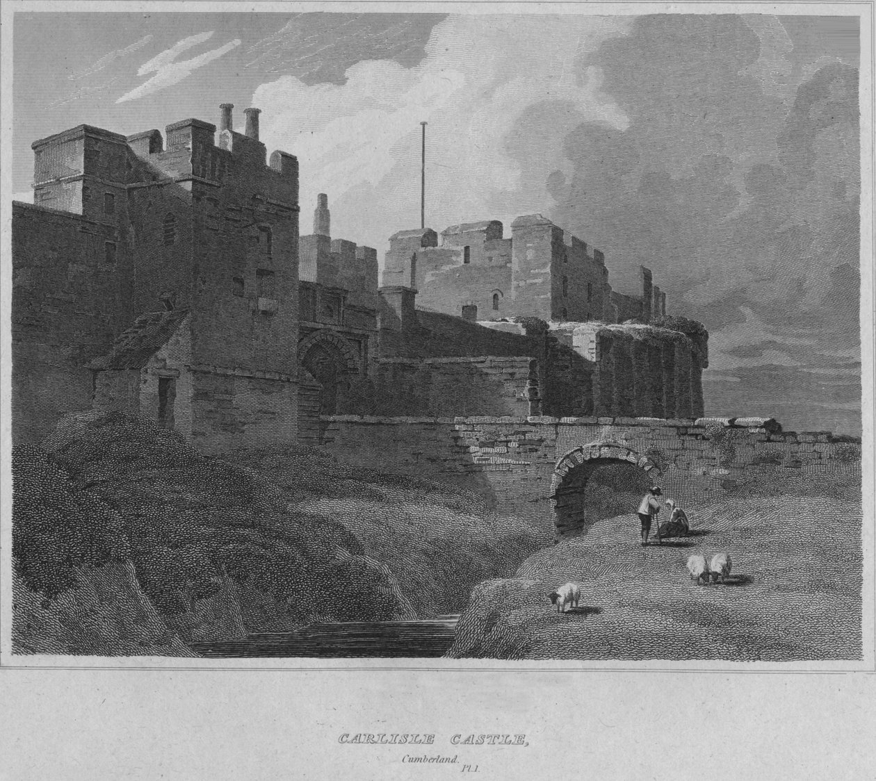 Castillo de Carlisle, Cumberland, 1814 de John Greig