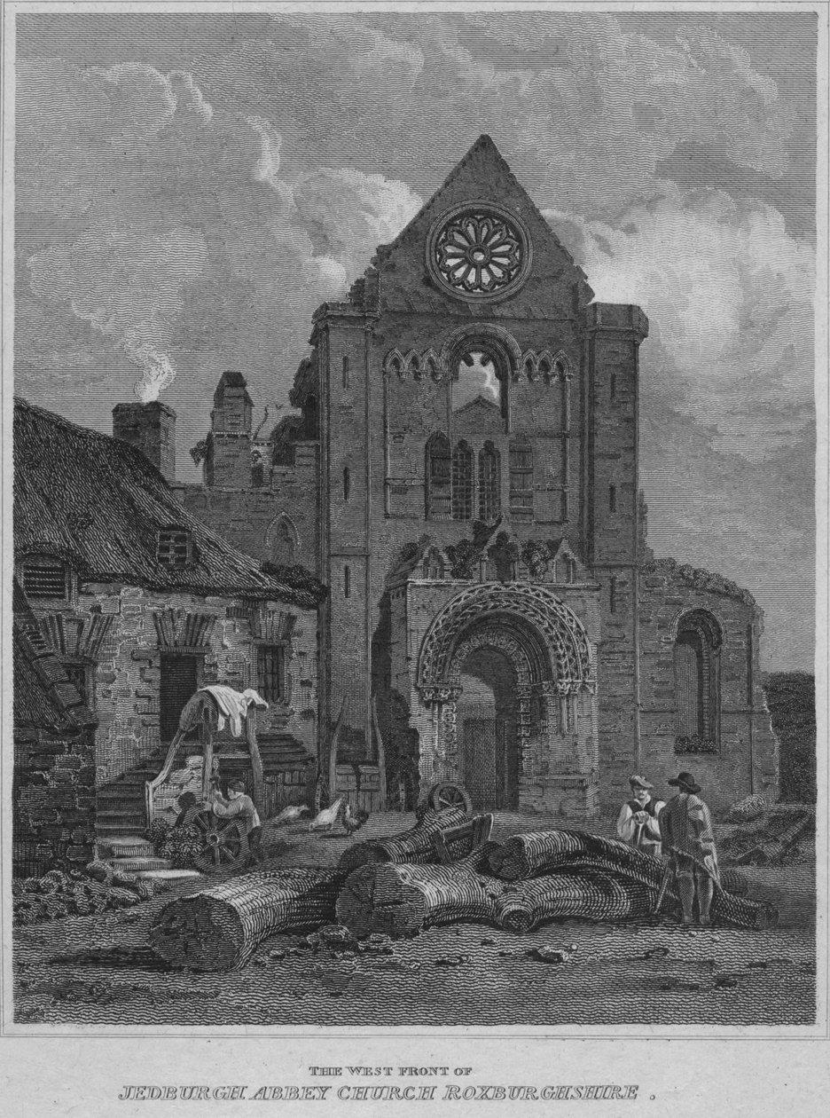 La Fachada Oeste de la Abadía de Jedburgh, Roxburghshire, 1814 de John Greig