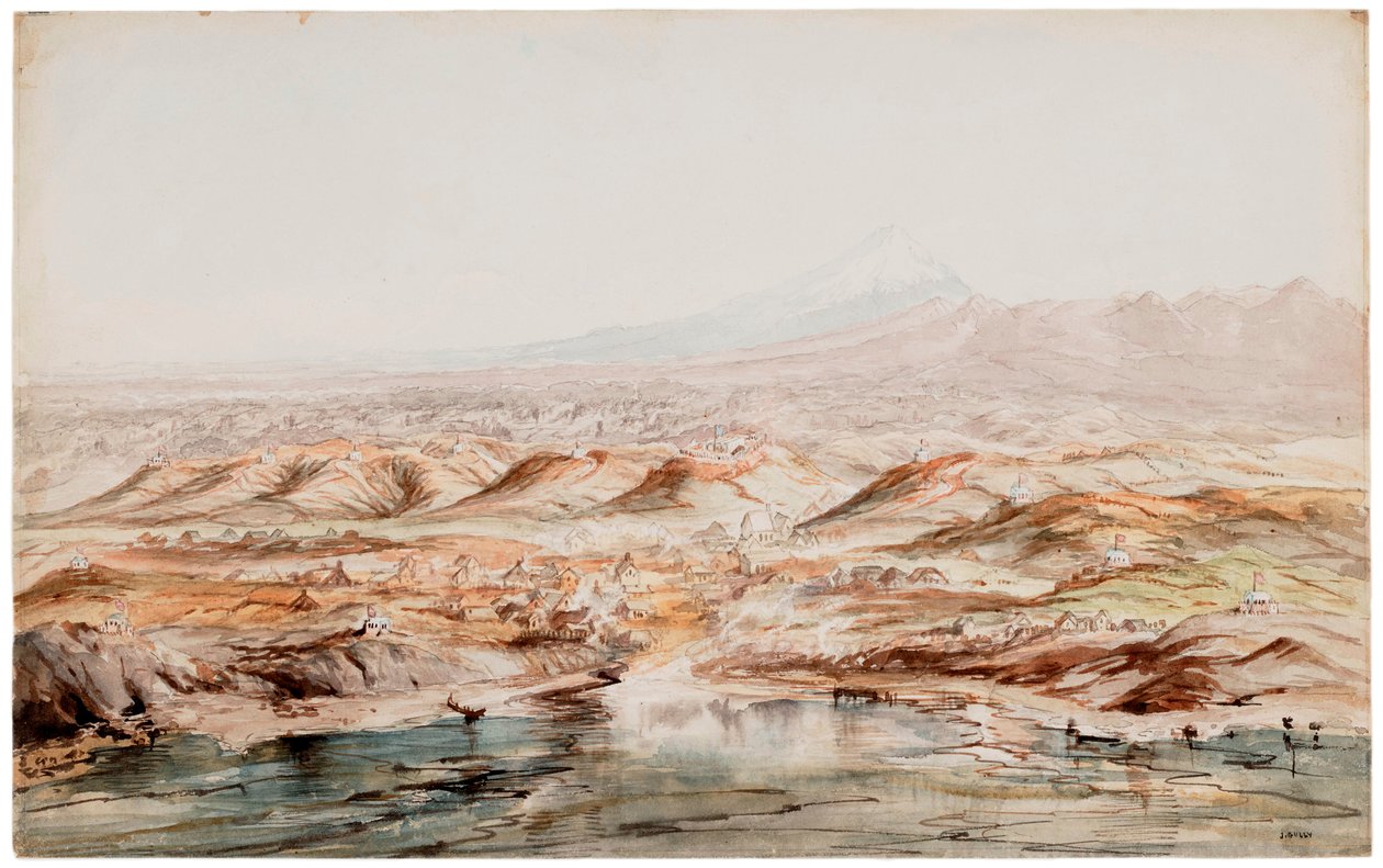 Acuarela de New Plymouth de John Gully