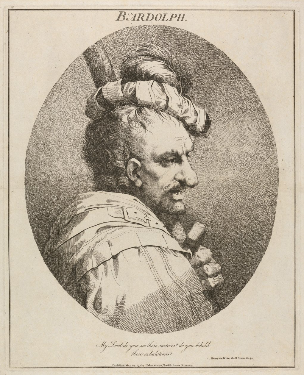 Bardolph, "Enrique IV", Parte II, Acto II, Escena IX de John Hamilton Mortimer