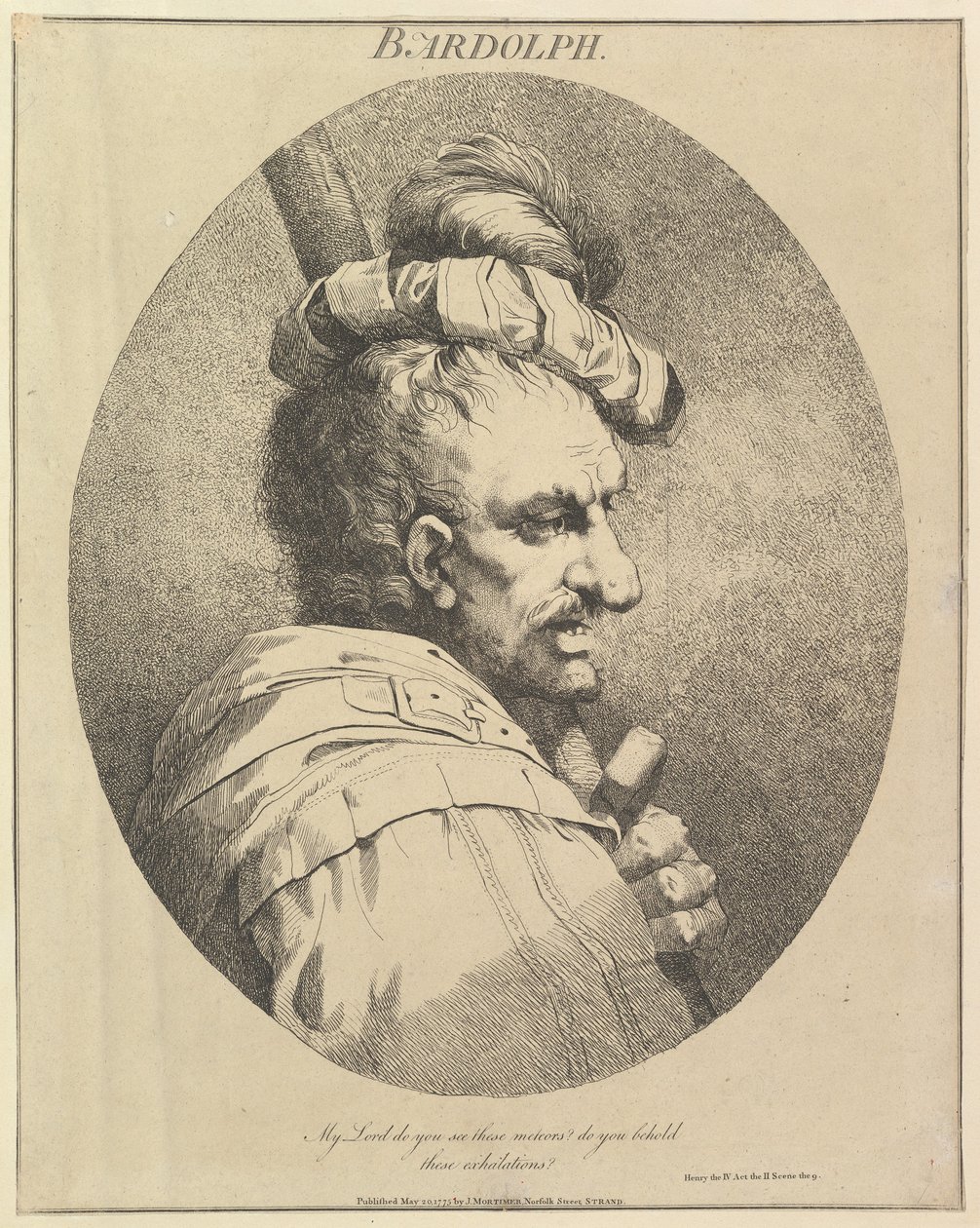 Bardolph Doce Personajes de Shakespeare, 20 de mayo de 1775 de John Hamilton Mortimer