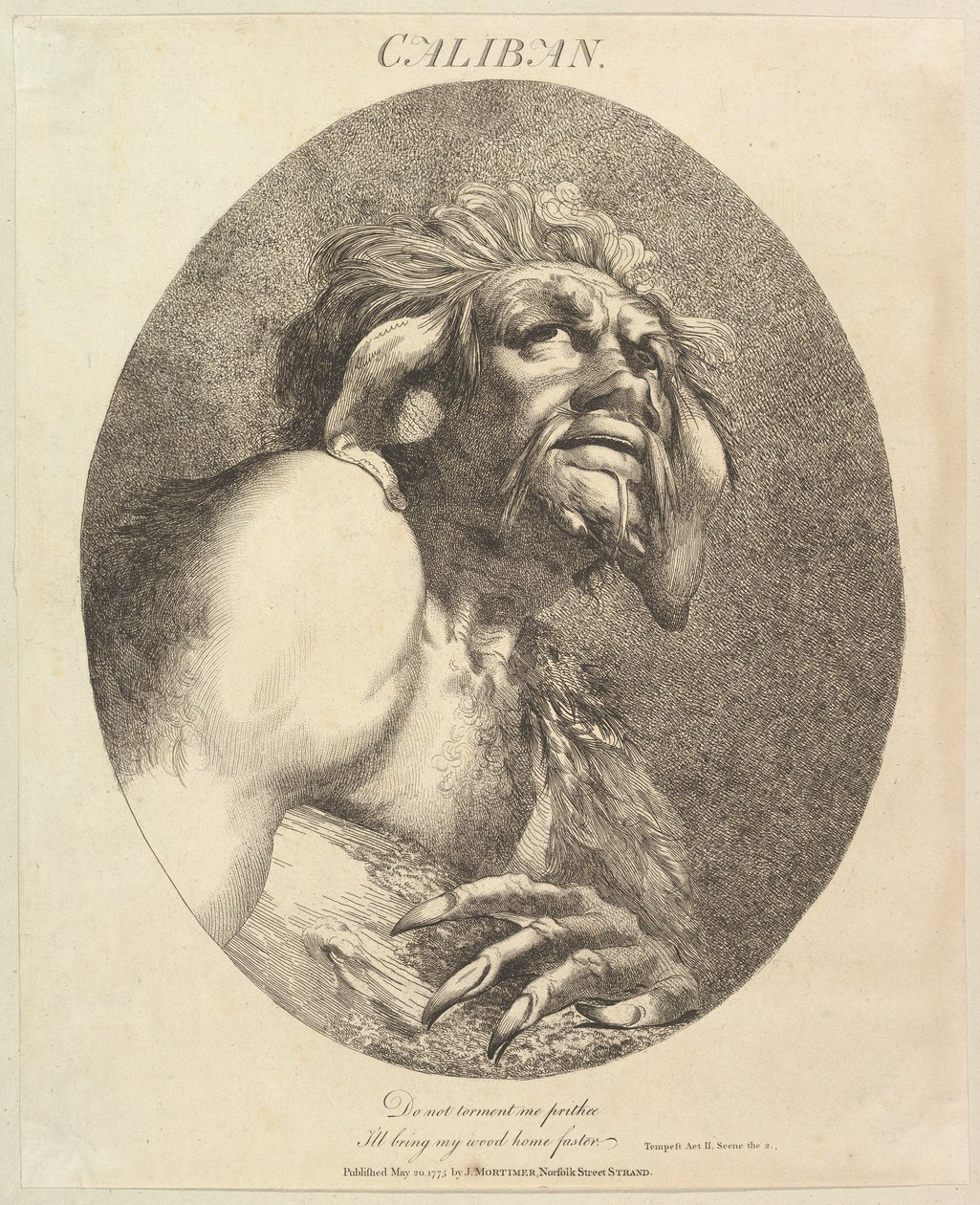 Calibán Doce Personajes de Shakespeare, 20 de mayo de 1775 de John Hamilton Mortimer