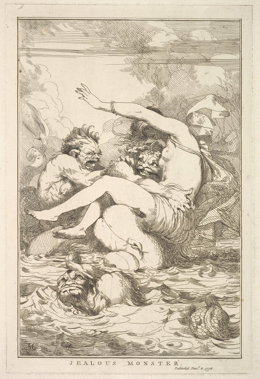 Monstruo Celoso de Quince Grabados Dedicados a Sir Joshua Reynolds de John Hamilton Mortimer