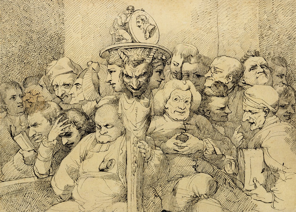 Personajes Literarios Reunidos Alrededor del Medallón de Shakespeare de John Hamilton Mortimer