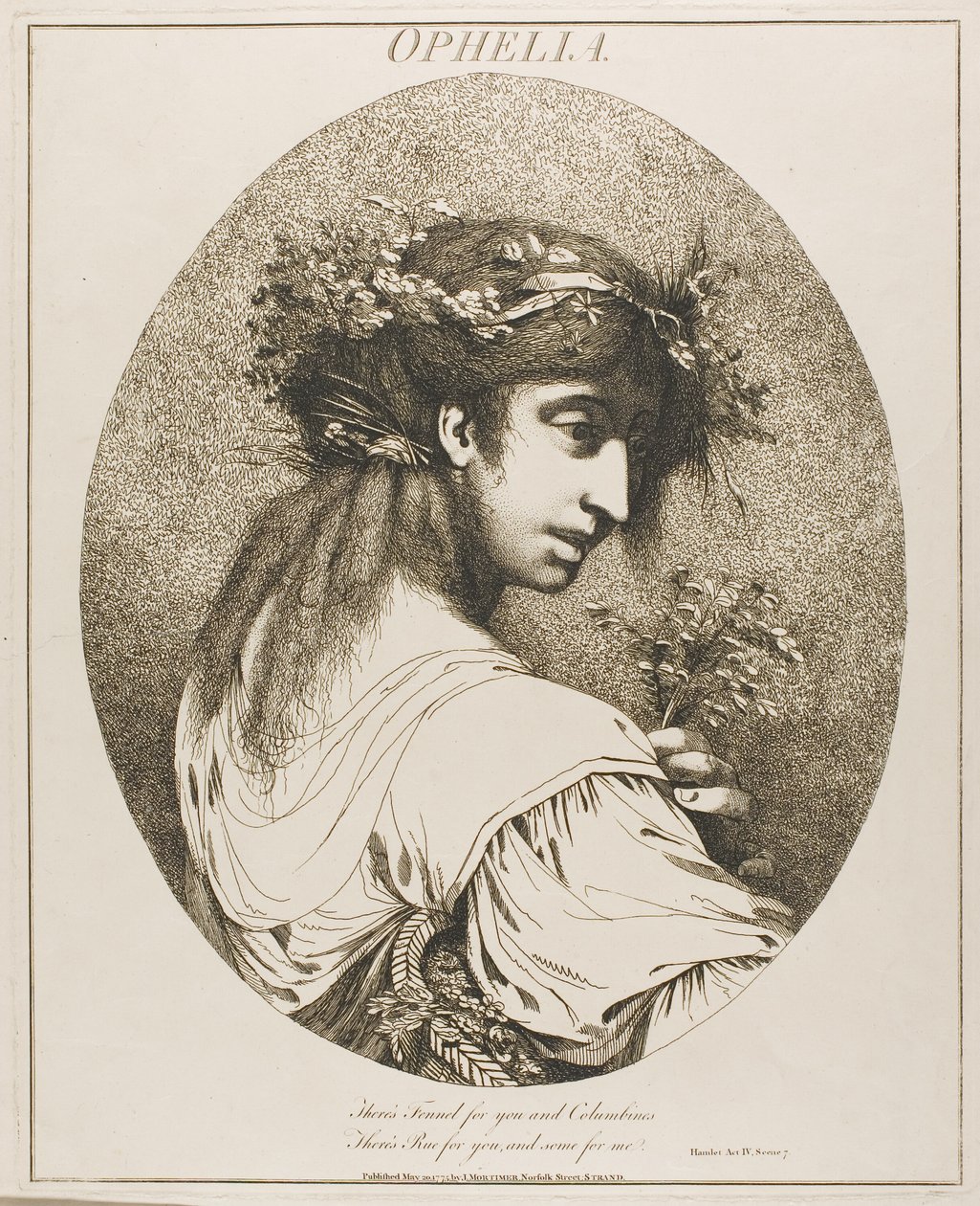 Ofelia, de Doce personajes de Shakespeare de John Hamilton Mortimer