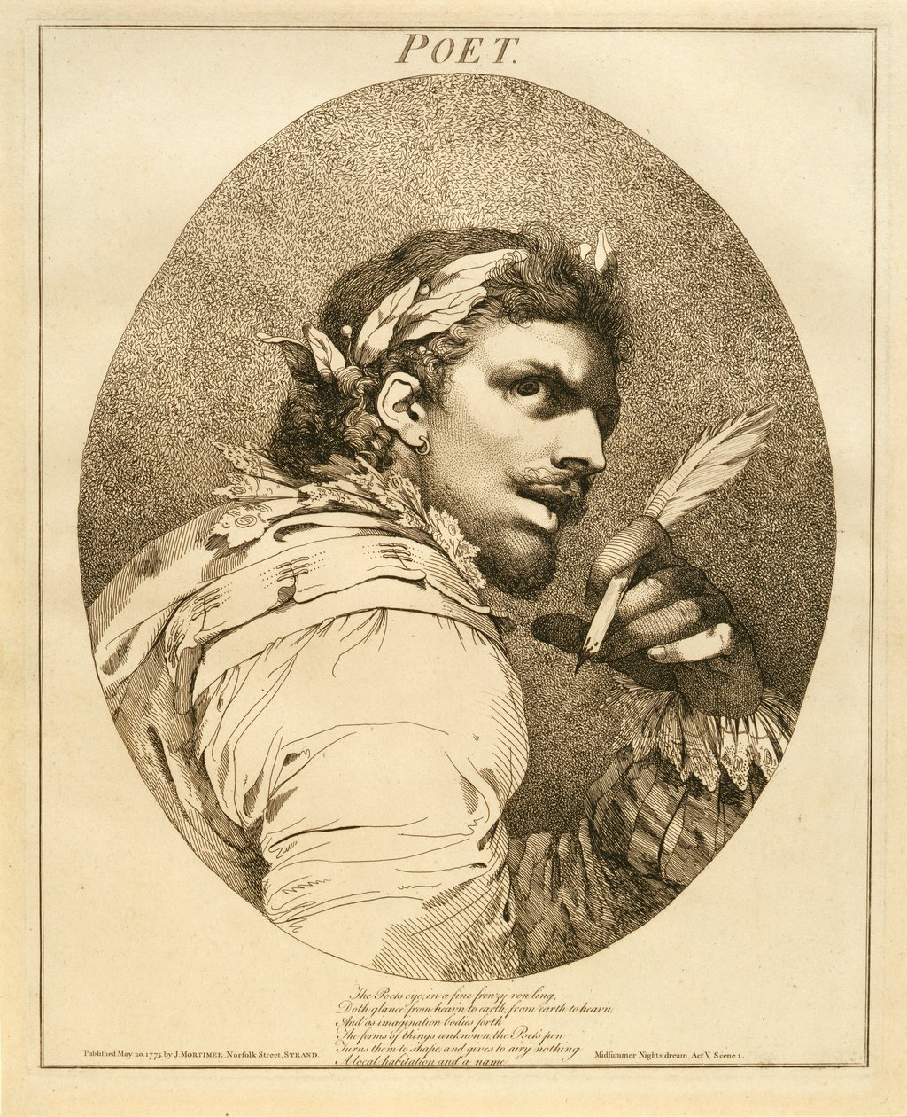 Poeta, de Sueño de una Noche de Verano, Acto V, Escena I, 1775 de John Hamilton Mortimer