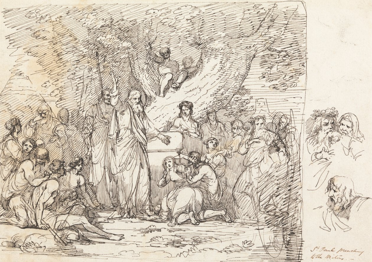 San Pablo predicando a los británicos de John Hamilton Mortimer