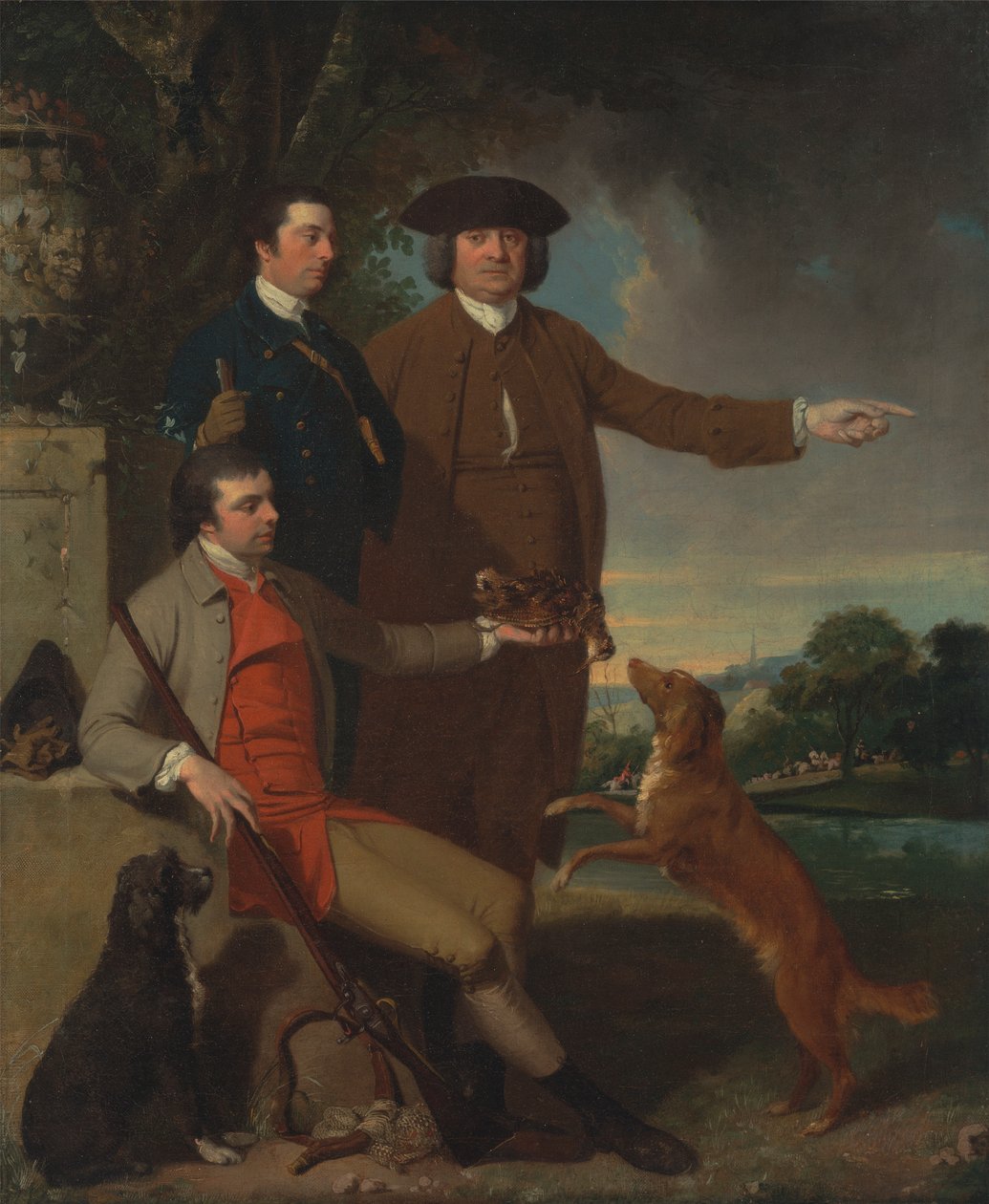 Autorretrato con su padre y su hermano de John Hamilton Mortimer