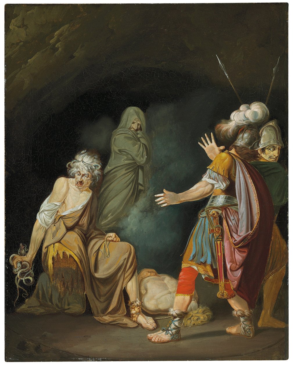 Sexto Pompeyo consultando a Erichto antes de la Batalla de Farsalia de John Hamilton Mortimer