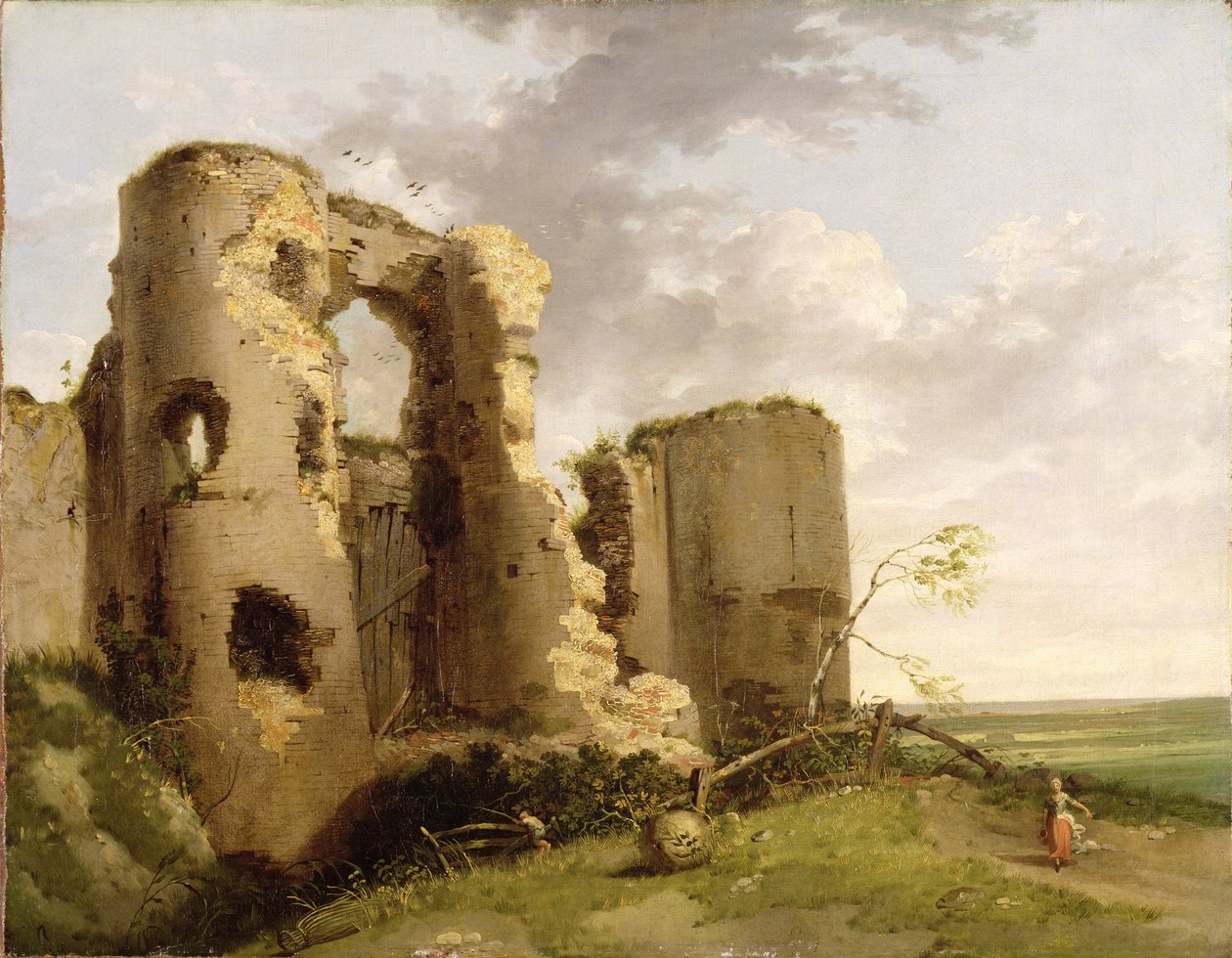 Vista de la Puerta Oeste del Castillo de Pevensey, Sussex, c.1774 de John Hamilton Mortimer