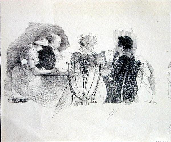 Una Reunión en una Mesa (detalle) de John Harden