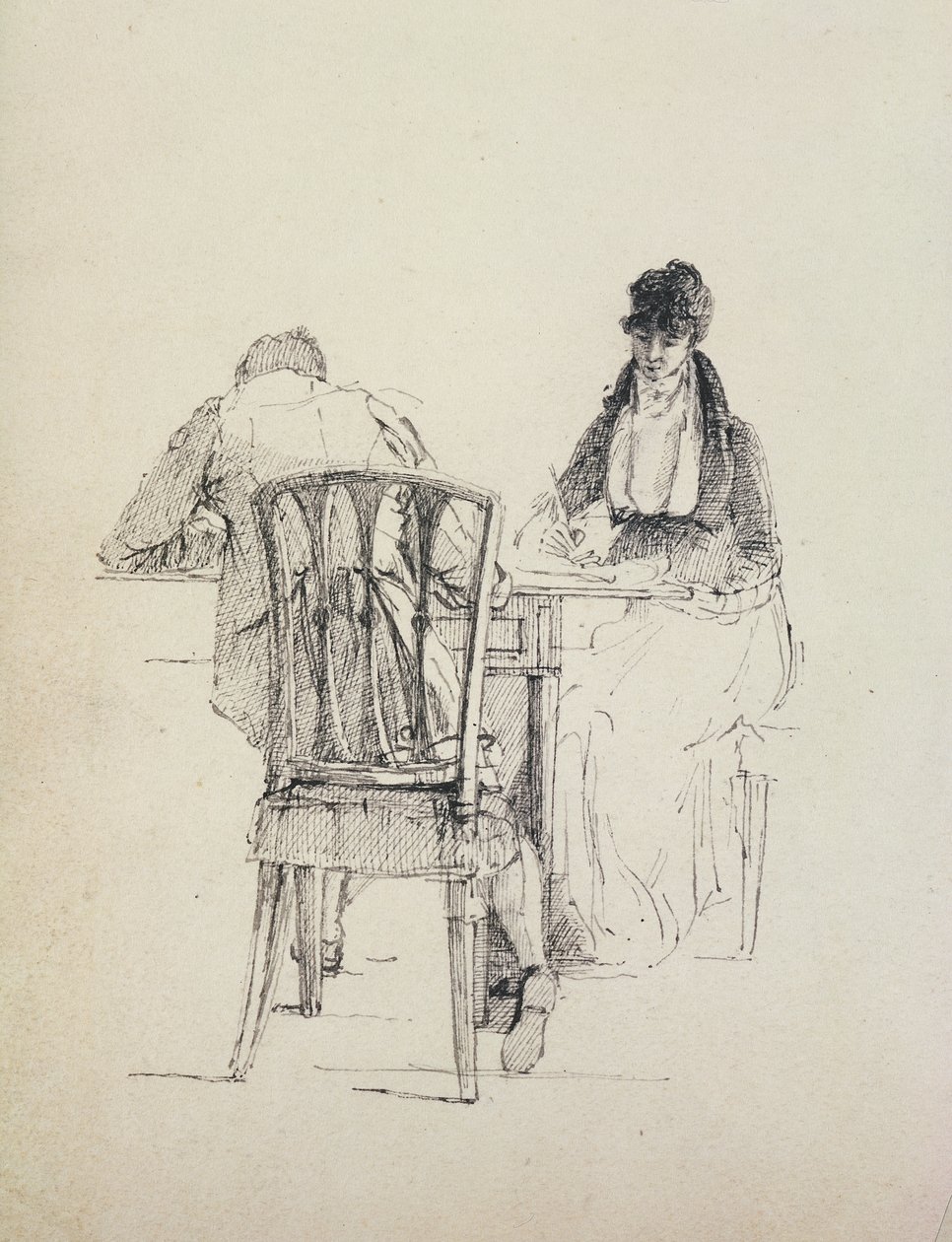 Un hombre leyendo, c.1804-30 de John Harden