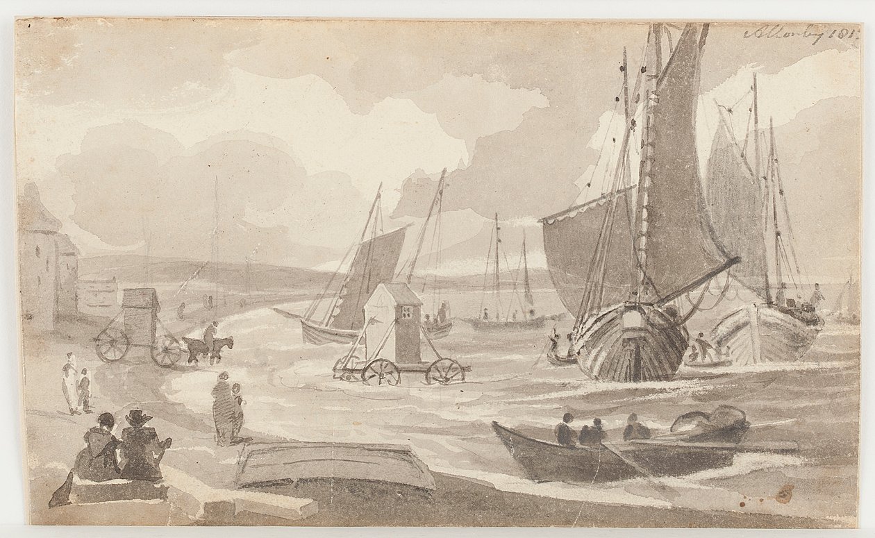Máquinas de baño en Allonby, Cumbria, 1812 de John Harden
