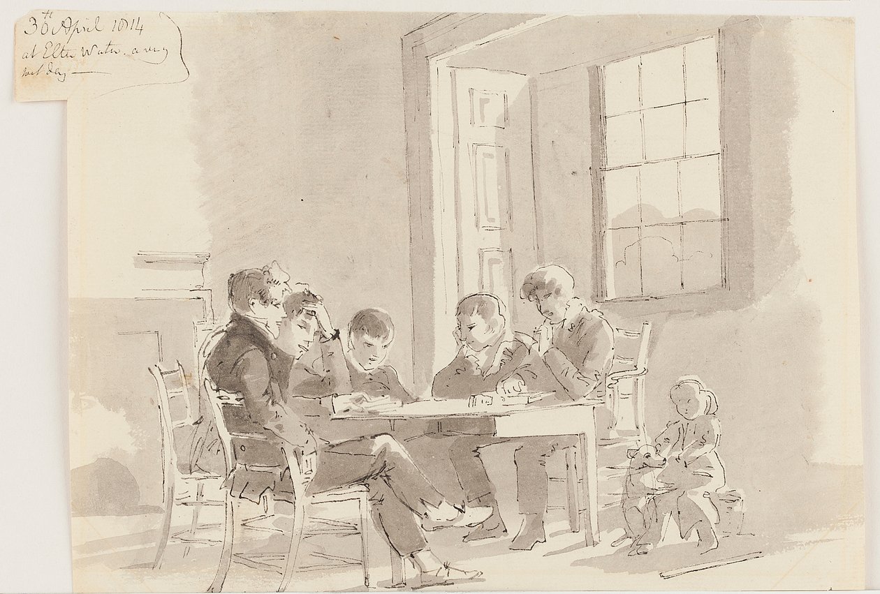 Niños leyendo en Storrs, Elterwater, 1814 de John Harden