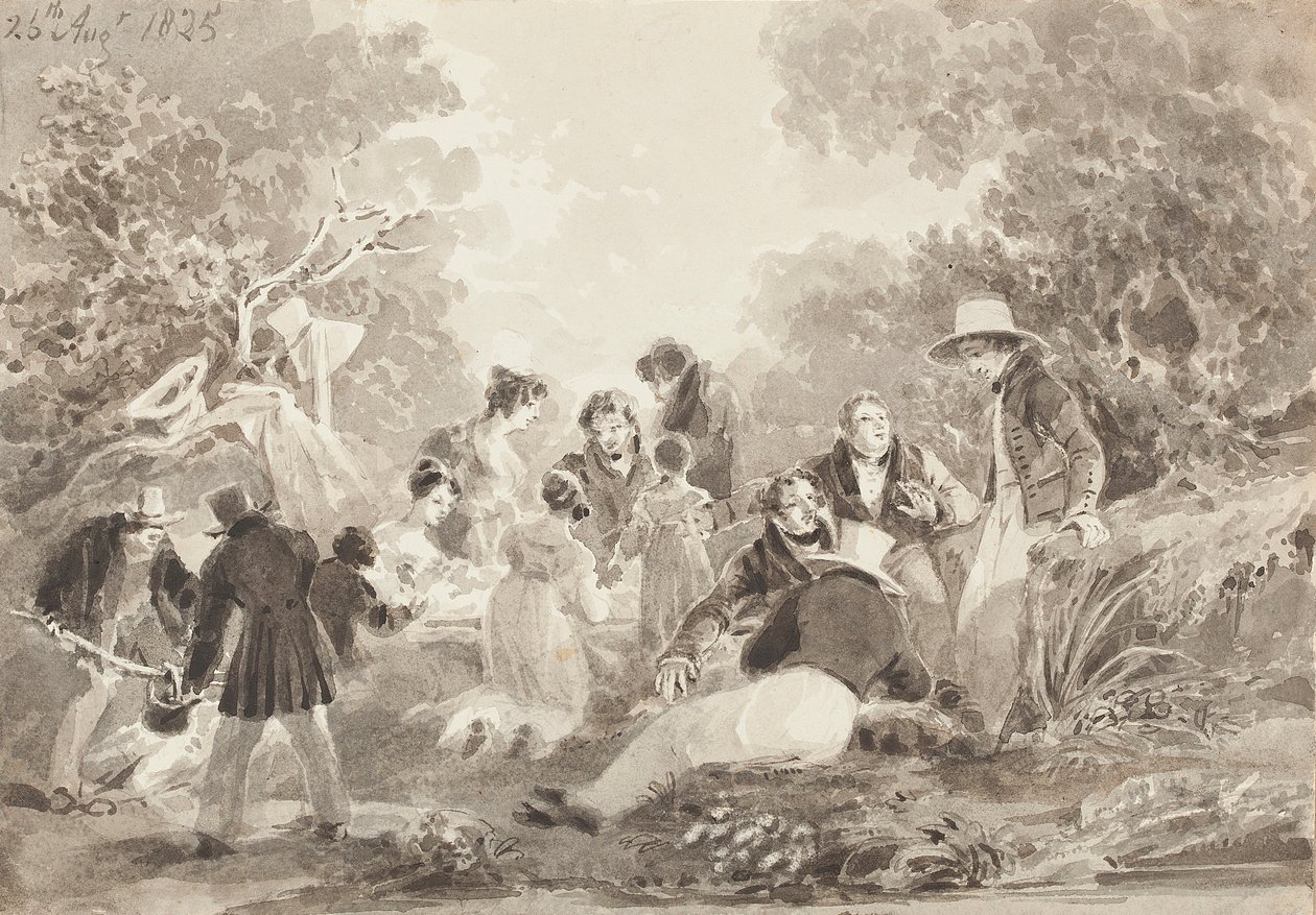 Picnic junto al lago, 1825 de John Harden