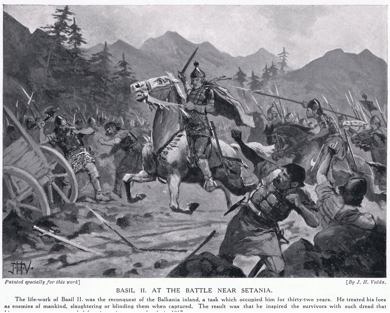 Basilio II, en batalla cerca de Setania 1017AD de John Harris Valda