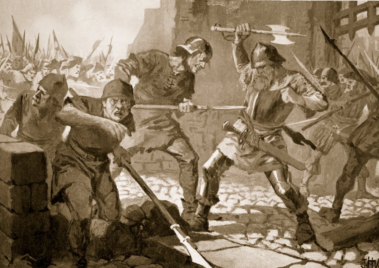 La muerte de Stussi, burgomaestre de Zúrich, en batalla, 1443 de John Harris Valda