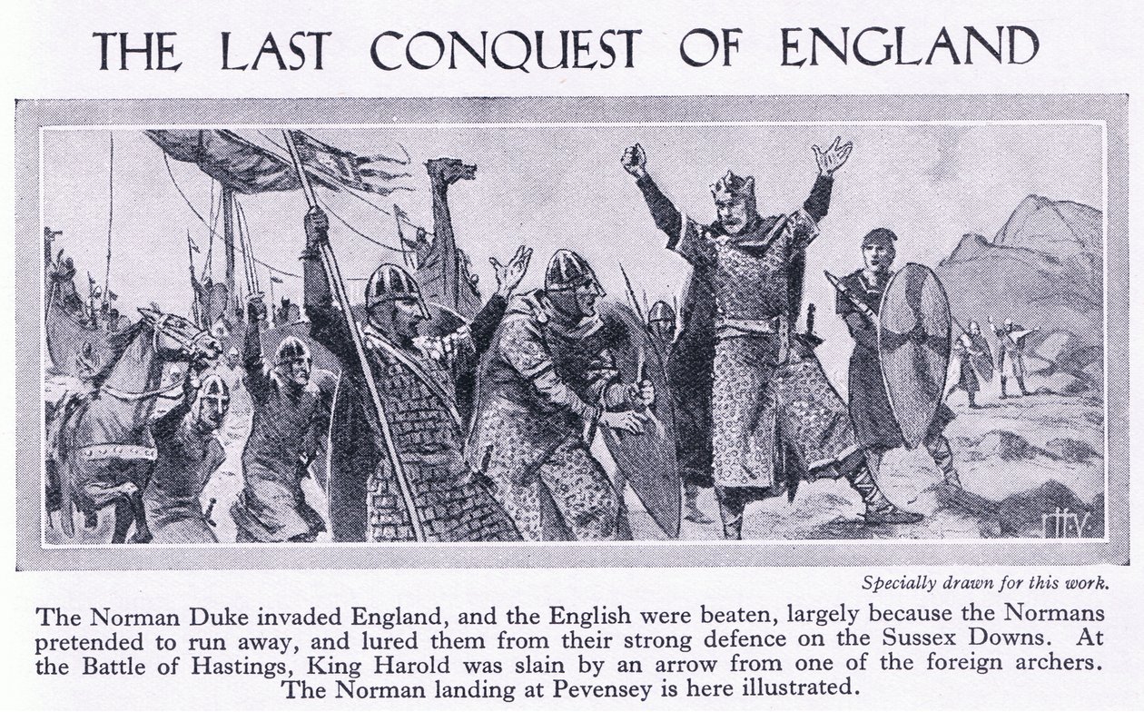 La última conquista de Inglaterra 1066 d.C., c.1950 de John Harris Valda