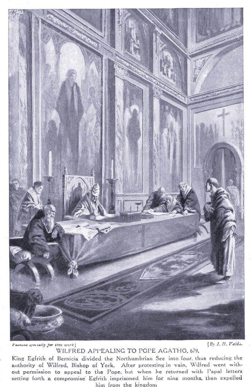 Wilfred apelando al Papa Agatón AD679, años 1920 de John Harris Valda