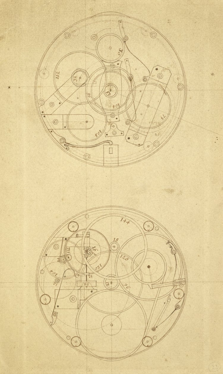 El movimiento de H.4 un cronometro de longitud disenado y dibujado por John Harrison c.1760 72