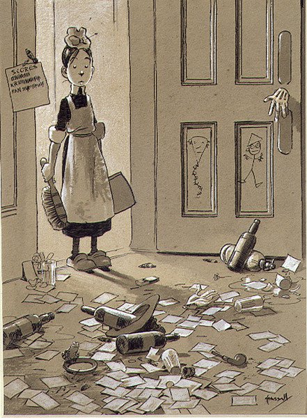 Notas de la ciudad, resultados de la empresa (pluma y tinta, acuarela) de John Hassall