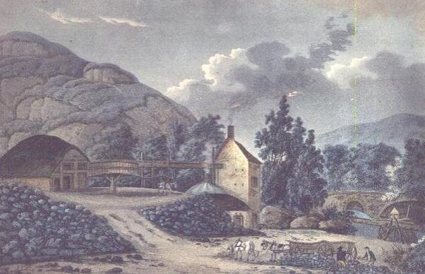 Trabajos de carbón - una vista cerca de Neath en Glamorganshire, Gales del Sur de John Hassell