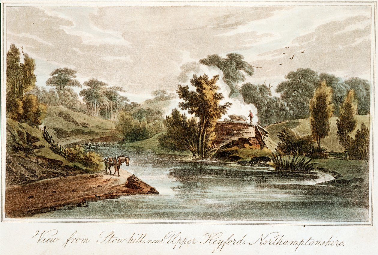 Canal Grand Junction desde Stow Hill cerca de Upper Heyford, Northamptonshire, 1819 de John Hassell