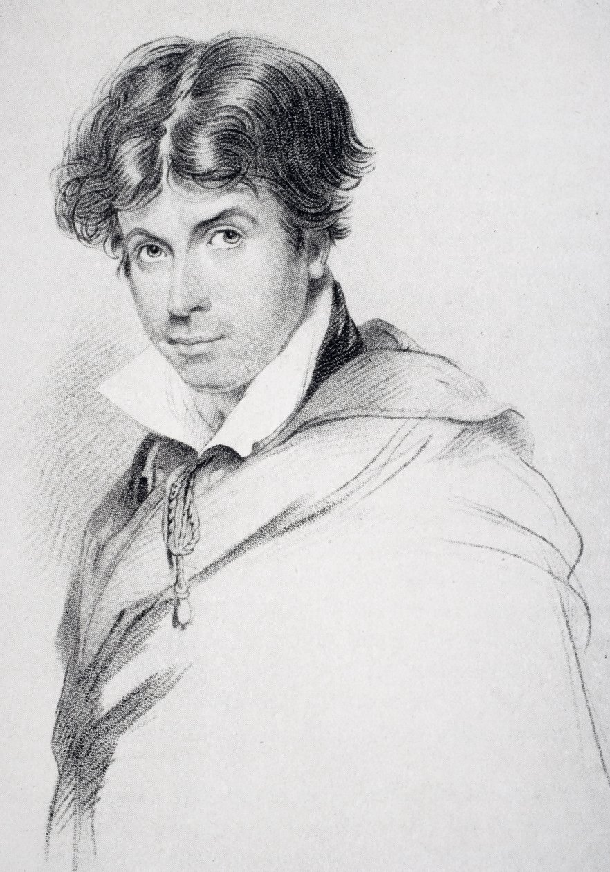 James Henry Leigh Hunt (1784-1859) a los 44 años, grabado por Henri Meyer (1844-99) de 