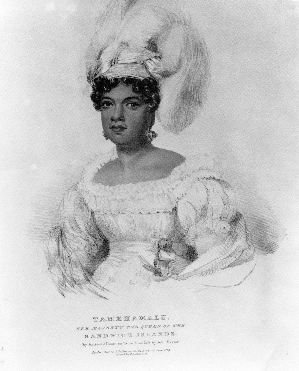 Tamehamalu, Su Majestad la Reina de las Islas Sandwich, 1824 de John Hayter