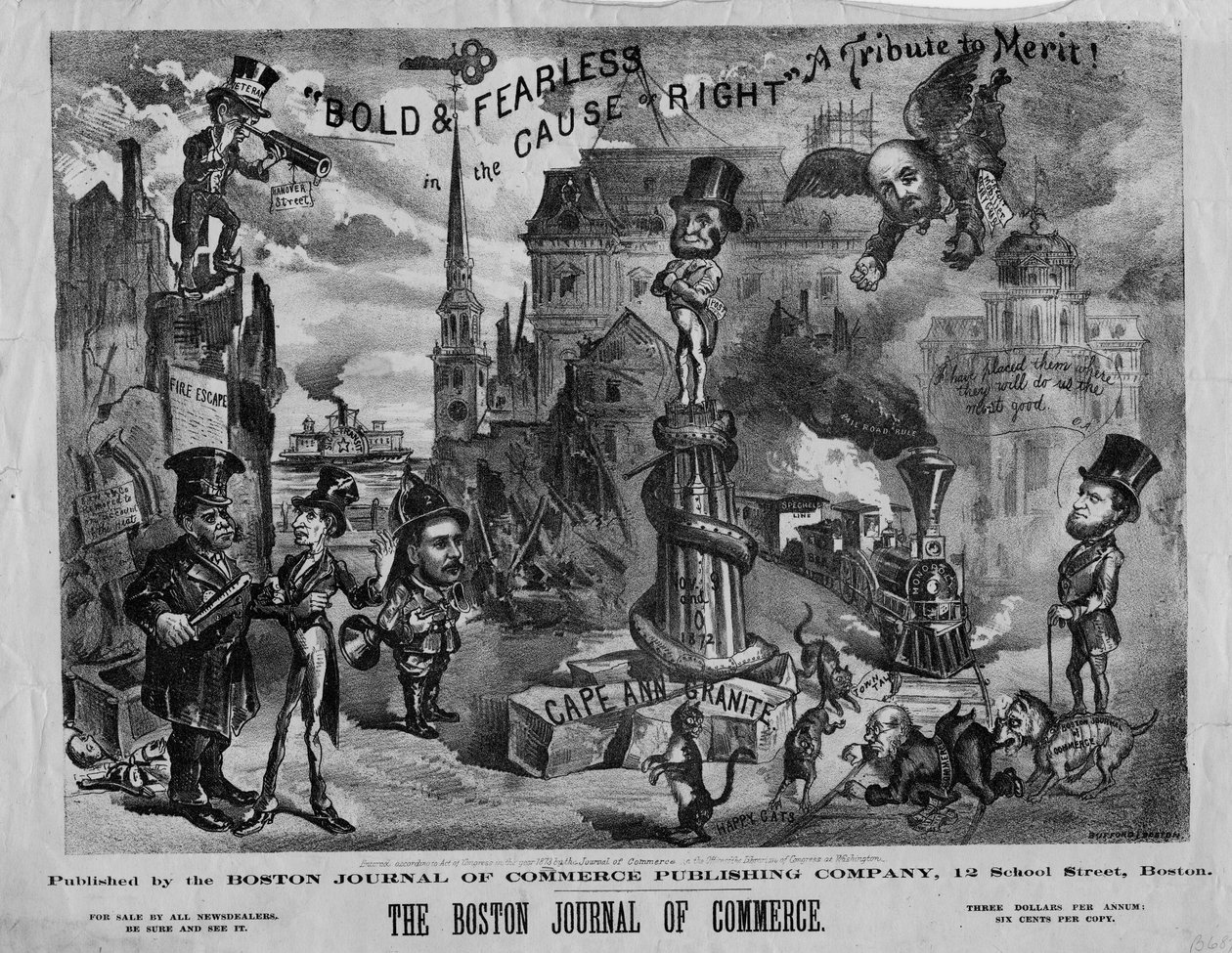 Audaz y valiente en la causa del bien: un tributo al mérito!, publicado por Boston Journal of Commerce, 1873 de John Henry Bufford