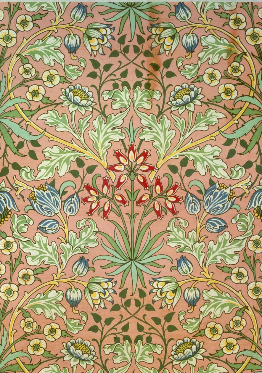 Papel Tapiz de Jacinto, diseñado para Morris and Company de John Henry Dearle